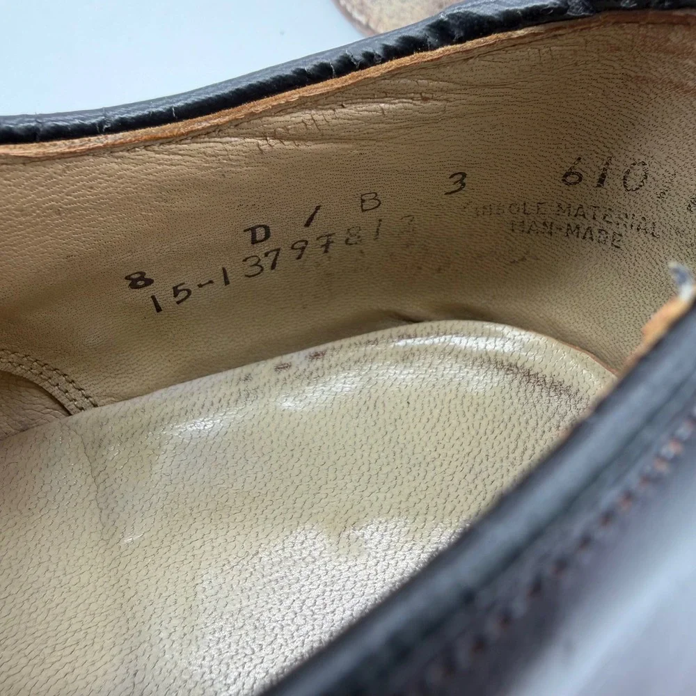 Vintage Johnston & Murphy Mens Burgundy Black Leather Saddle Oxford Shoes 8 D